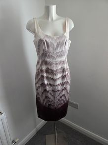 New. Mint Velvet Size 12 Fully Lined Chocolate brown and cream stretchy pencil dress.