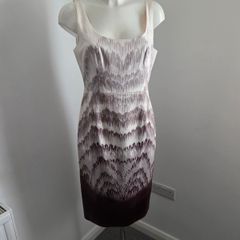 New. Mint Velvet Size 12 Fully Lined Chocolate brown and cream stretchy pencil dress.