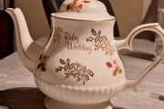 Teapot/China Ruby Wedding Teapot .. Heavly Reduced