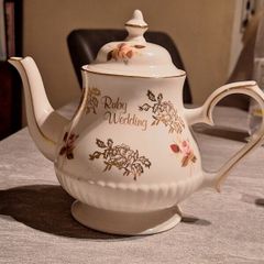Teapot/China Ruby Wedding Teapot .. Heavly Reduced