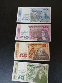 collection of B series lrish banknotes note's