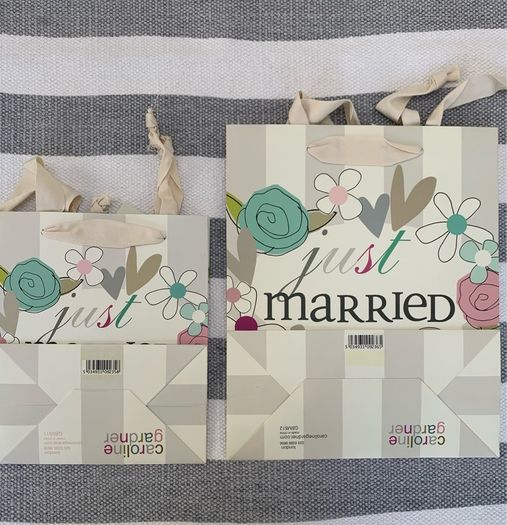 'Just Married' Gift Bags Set of 2, Large and Medium