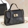 Black snakeskin twist lock bag Image 5