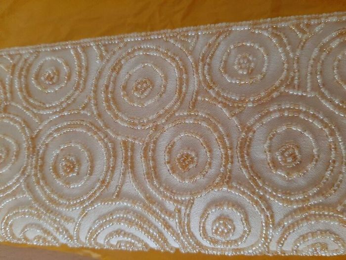 Yellow Gold Beaded evening clutch bag, brand new