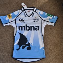 Sale Sharks Player Issue Rugby Jersey Shirt Rare Free Post