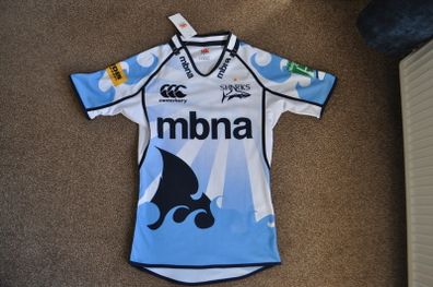 Sale Sharks Player Issue Rugby Jersey Shirt Rare Free Post