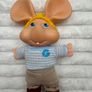 Topo Gigio Maria Perego giochi Blue White Sweater Plush body Vinyl Head Vintage Please see pictures Image 2