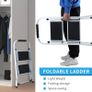 2 Step Ladder Folding Ladder, Portable With Anti-Slip Mat & Comfortable Soft Handgrip, Heavy Duty Steel - Easy to Store Ladders, 150KG Max Capacity (2 white) (SVSL04V1) Image 6