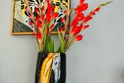 art glass vase mural