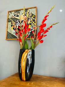 art glass vase mural