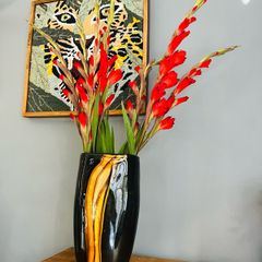 art glass vase mural