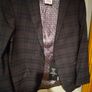 Men's Next regular Jacket, stretch fabric, Black, Brown, Blue check. Chest 112 cm 44" regular. New with Tags. Image 5