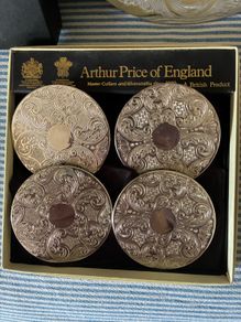 Arthur Price of England silver plated coasters (Boxed )
