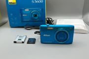 Nikon Coolpix S3600 20.1MP Digital Camera Blue - Boxed