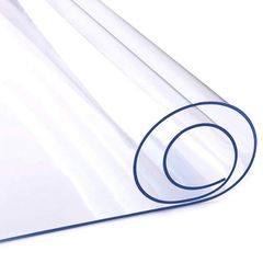 Crystal Clear PVC Tablecloth Vinyl Oilcloth Waterproof Fabric Table Protector 150 and 200  MICRONS Thick (160cm x 80cm; 200 cm x 100cm)
