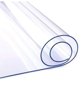 Crystal Clear PVC Tablecloth Vinyl Oilcloth Waterproof Fabric Table Protector 150 and 200  MICRONS Thick (160cm x 80cm; 200 cm x 100cm)