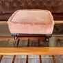 Vintage Low Square Dusty Pink Footstool 1980s Chic with Tassel Border Image 3