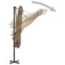 Cantilever Umbrella with Aluminium Pole Taupe 250x250 cm Image 4