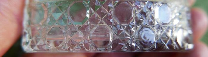 Antique Edwardian Glass Trinket Dish Silver Plate Embossed Lid