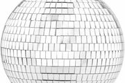 200mm Mirror Disco Ball with Hanging Ring, Silver Glitter Ball