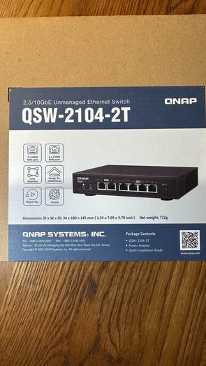QNAP QSW-2104-2T 10GbE and 2.5GbE Switch. Boxed. Like New