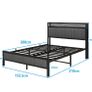 King Size Bed Frame with Storage and Headboard Shelf Image 8