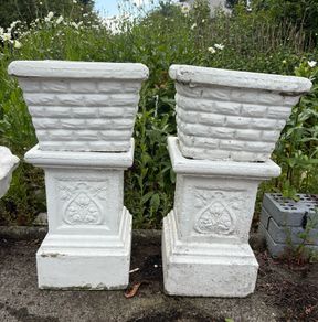 Reconstituted garden planters
