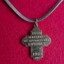 Vintage France Gold Plated Lourdes Pectoral  Cross and Chain Image 2