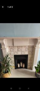 beautiful pine fireplace