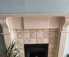 beautiful pine fireplace