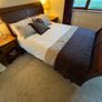 Beautiful Queen Sized solid sleigh mahogany bed Image 3