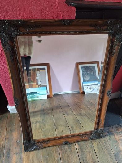 Vintage Very Heavy Rectangular Mirror
