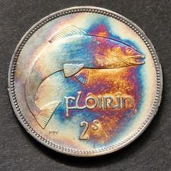 Ireland 1935 Silver Florin Toned Coin