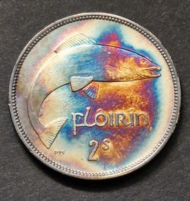 Ireland 1935 Silver Florin Toned Coin