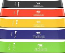 FREE EXPRESS SHIPPING Resistance Bands Set for Men and Women, Pack of 5 Different Resistance Levels Elastic Band for Home Gym Long Exercise Workout  Great Fitness Equipment for Training Yoga Free Carrying Bag
