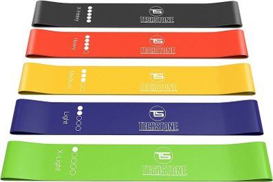 FREE EXPRESS SHIPPING Resistance Bands Set for Men and Women, Pack of 5 Different Resistance Levels Elastic Band for Home Gym Long Exercise Workout  Great Fitness Equipment for Training Yoga Free Carrying Bag