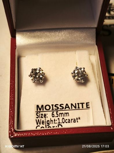 1 carat + 1 carat Moissanite Solitaire Stud Earrings