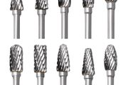 Carbide Rotary Burr Set, 10 pcs Double Cut Tungsten Steel Dremel Rotary Tool Bits with 3mm (1/8 inch) Shank, Die Grinder Bits for DIY Woodworking Carving, Drilling, Engraving, Metal Polishing