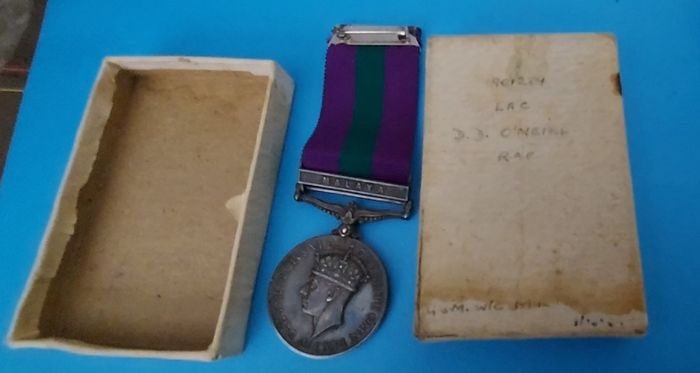 General Service Medal To D.d.oneill R.a.f.