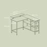 L-Shaped Corner Desk with Drawers & Monitor Shelf Image 4