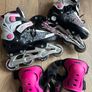 Adjustable Inline Skate Pink Black and White Image 2