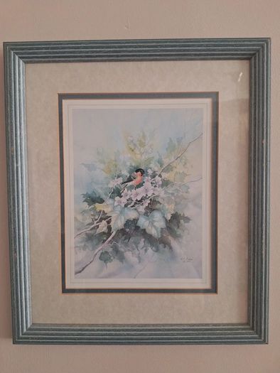 Pair 1990 Wim F Bijkerk Framed Bird Prints Signed Roy Edwards Fine Art IP43