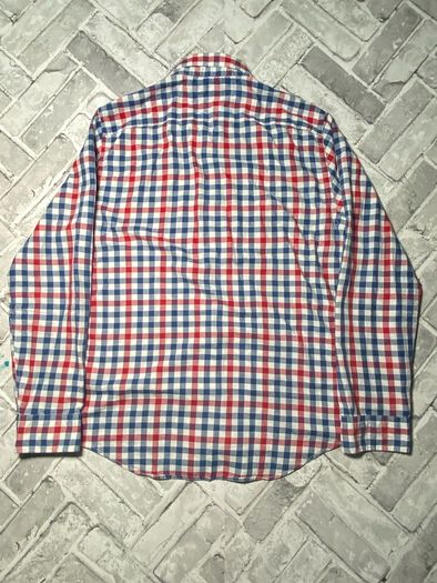 Tommy Hilfiger New York Fit Mens Red/Blue/White Check Long Sleeve Shirt Medium