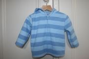 Blue Striped Microfleece with Hood Age 3 - 6 Months