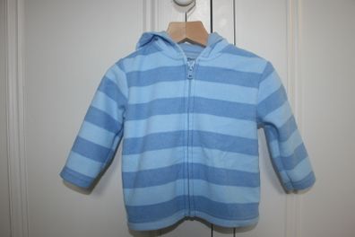 Blue Striped Microfleece with Hood Age 3 - 6 Months