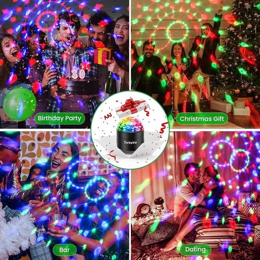 FREE EXPRESS SHIPPING Disco Ball 7 RGB Color with Remote, Disco Lights Sound Activated Party Lights, USB Powered Disco Ball Light for Parties, Birthday, Festival, Bar, Car, Wedding, Kids