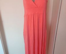 Atmosphere coral maxi halter neck dress size UK14 EU42 Postage included