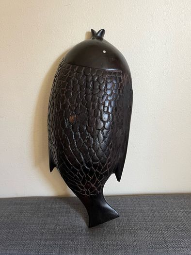 ebony wood fish shaped bowl