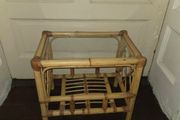 Vintage Bamboo Frame Glass Topped Coffee/Side Table