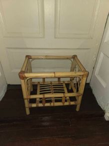 Vintage Bamboo Frame Glass Topped Coffee/Side Table
